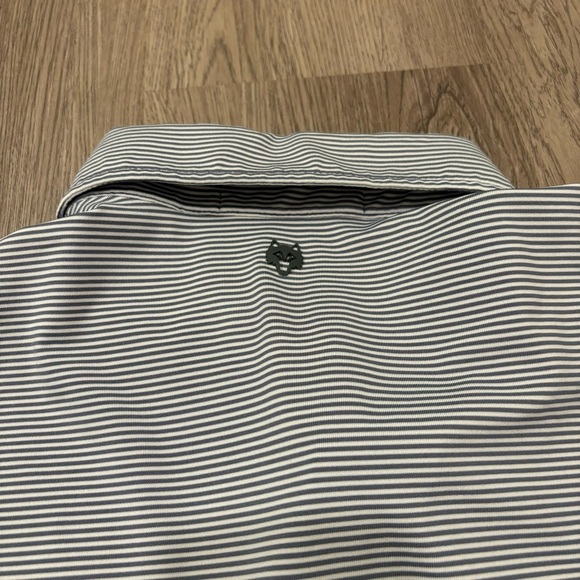 Greyson Golf Performance Polo Blue/White Stripe Men’s Medium Embroidered - Picture 3 of 4